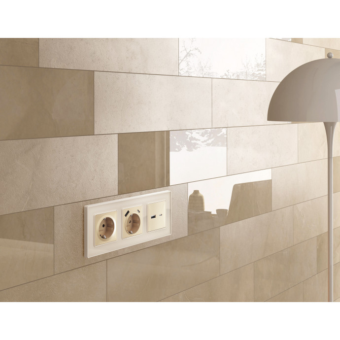 AF580301 Рамка ALFA Arctic (Бежевый Стекло органическое) 1-ая