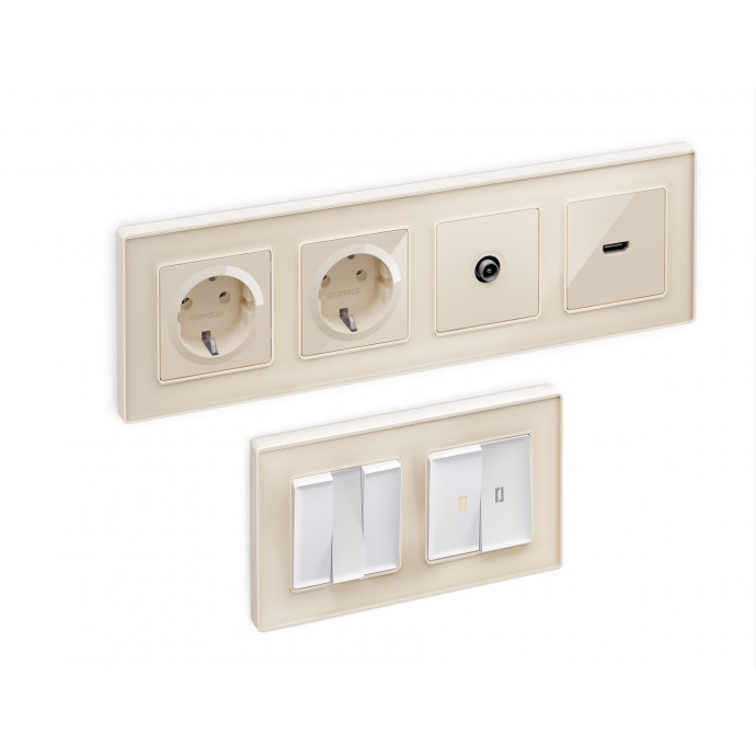 AF580301 Рамка ALFA Arctic (Бежевый Стекло органическое) 1-ая