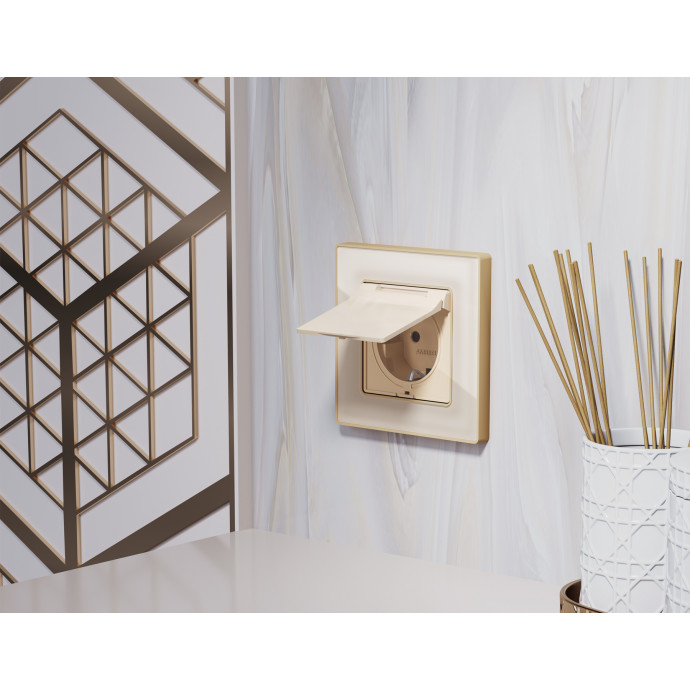 AF580343 Рамка ALFA Arctic (Бежевый Стекло органическое/Шампань) 3-ая