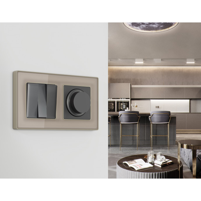 AF580362 Рамка ALFA Arctic (Серо-бежевый Стекло органическое) 2-ая