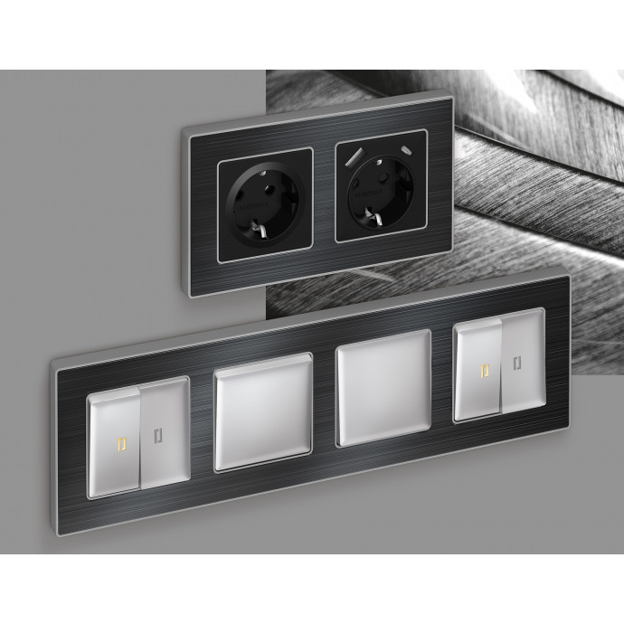 AF580531 Рамка ALFA Arctic (Черный Стекло органическое/Сталь) 1-ая