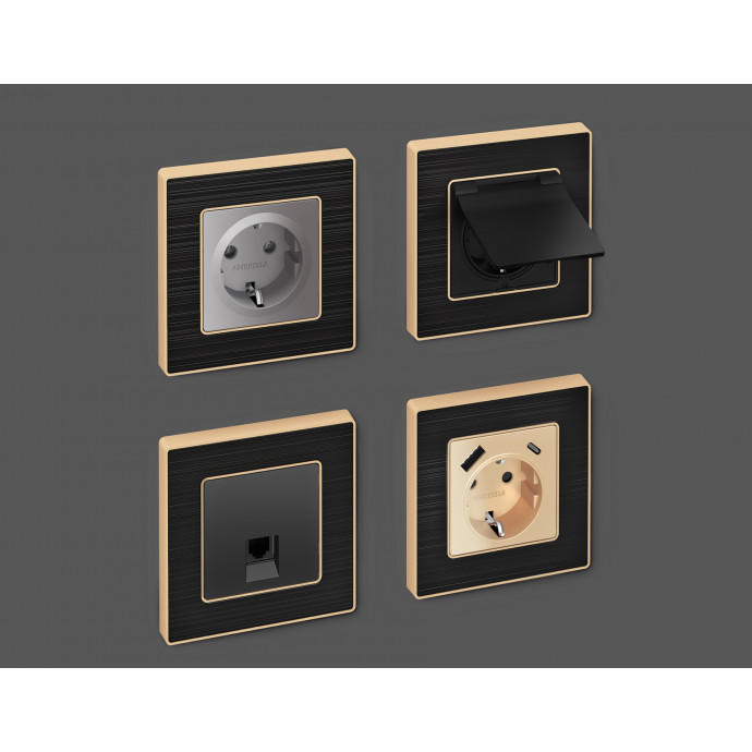 AF580544 Рамка ALFA Arctic (Черный Стекло органическое/Шампань) 4-ая