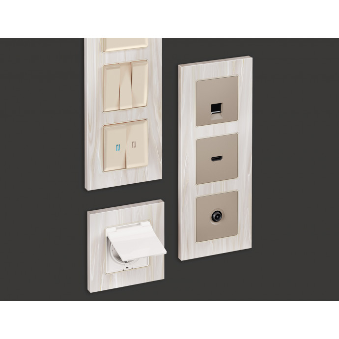 AF930303 Рамка ALFA Grand (Бежевый мрамор) 3-ая