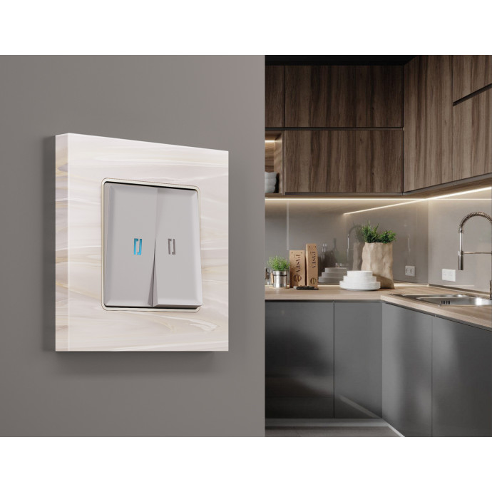 AF930304 Рамка ALFA Grand (Бежевый мрамор) 4-ая