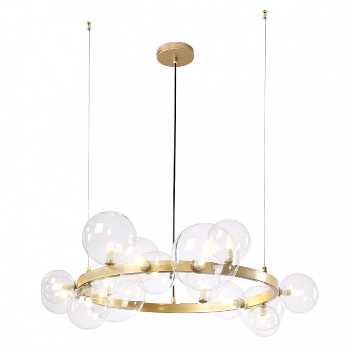 Люстра Crystal Lux AGATA SP15 V2 GOLD/TRANSPARENTE