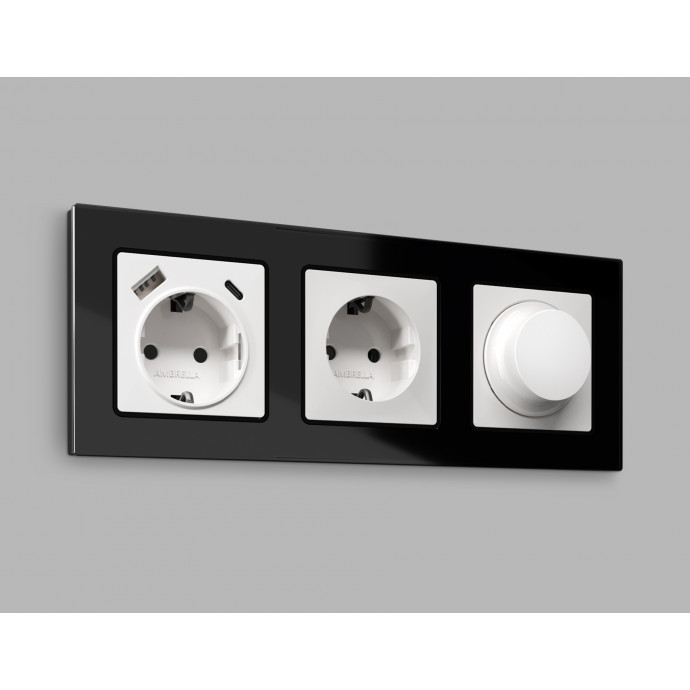 AP1055 Лицевая панель ALFA (Белый глянец) для светорегулятора универсального QUANT