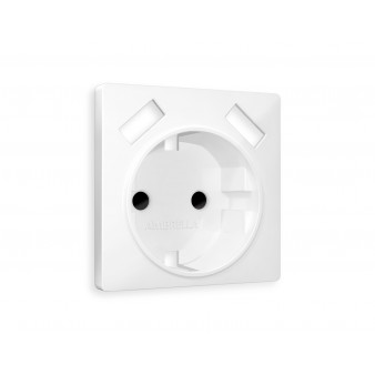 AP1290 Лицевая панель ALFA (Белый матовый) для электрической розетки с/з со шторками 2USB A+A QUANT