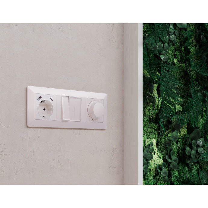 AP2100 Лицевая панель ALFA (Жемчуг) для электрической розетки с/з со шторками 2USB A+C QUANT