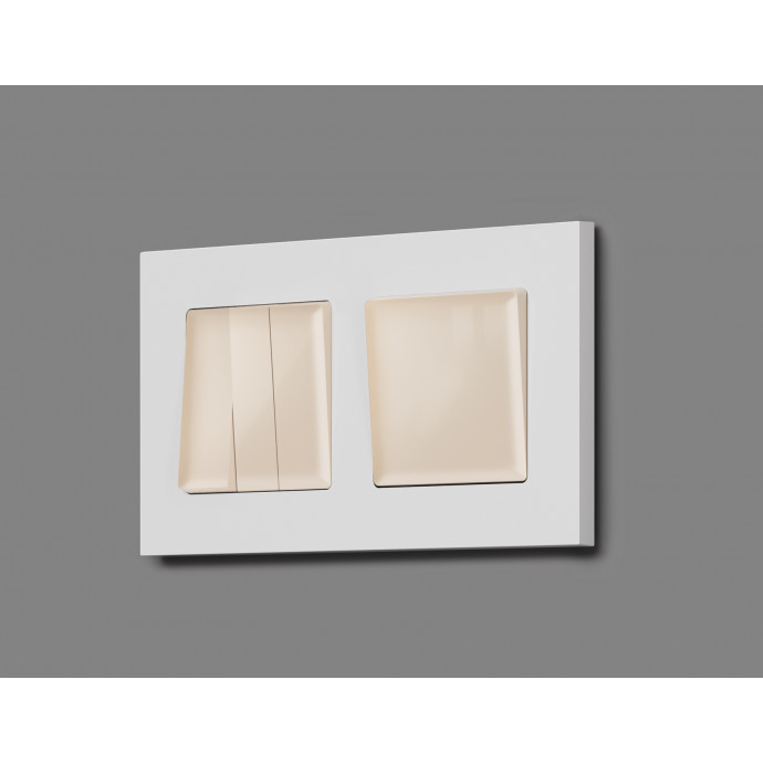 AP3050 Лицевая панель ALFA (Бежевый глянец) для 3-кл выключателей QUANT