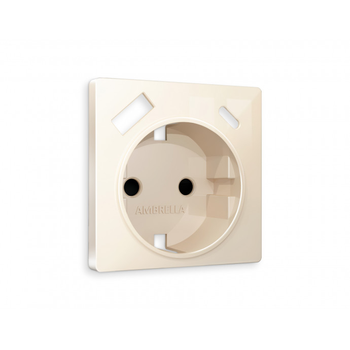 AP3100 Лицевая панель ALFA (Бежевый глянец) для электрической розетки с/з со шторками 2USB A+C QUANT
