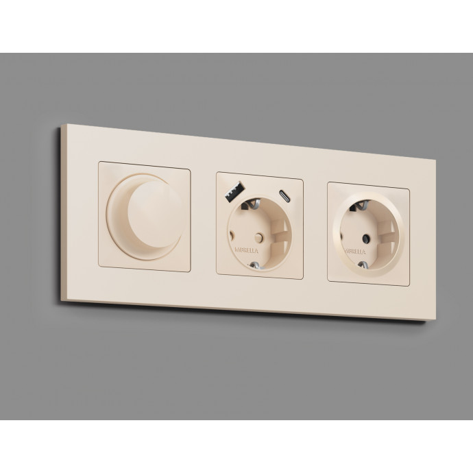 AP3255 Лицевая панель ALFA (Бежевый матовый) для светорегулятора универсального QUANT