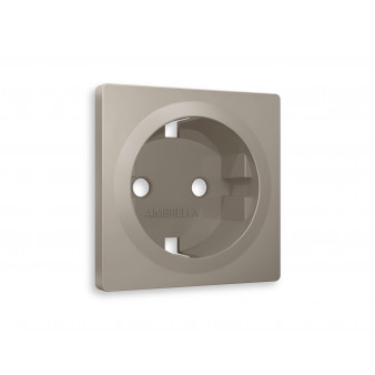 AP3660 Лицевая панель ALFA (Серо-бежевый матовый) для электрической розетки с/з QUANT