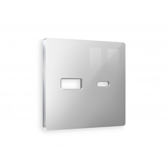 AP4110 Лицевая панель ALFA (Серебро глянец) для розетки 2USB тип A+C QUANT