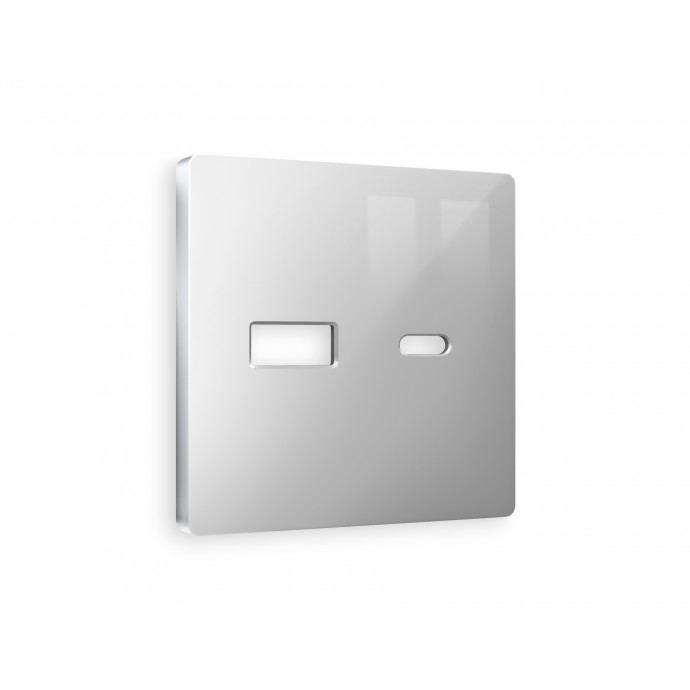 AP4110 Лицевая панель ALFA (Серебро глянец) для розетки 2USB тип A+C QUANT