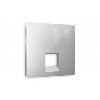 AP4120 Лицевая панель ALFA (Серебро глянец) для компьютерной/телефонной розетки RJ-45/RJ-11 QUANT