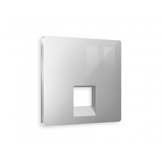 AP4120 Лицевая панель ALFA (Серебро глянец) для компьютерной/телефонной розетки RJ-45/RJ-11 QUANT