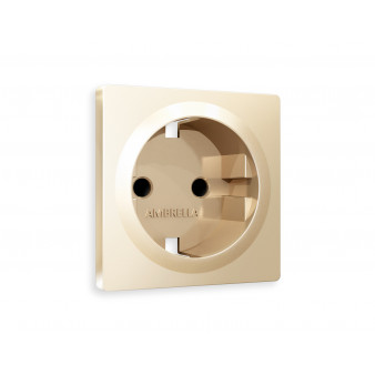 AP6070 Лицевая панель ALFA (Шампань) для электричсекой розетки с/з со шторками QUANT