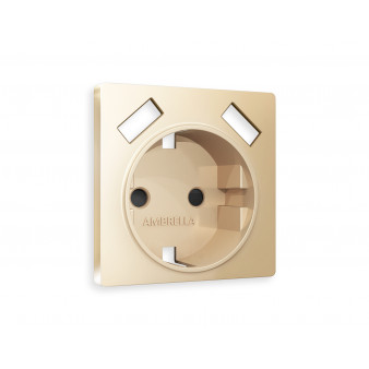 AP6090 Лицевая панель ALFA (Шампань) для электрической розетки с/з со шторками 2USB A+A QUANT