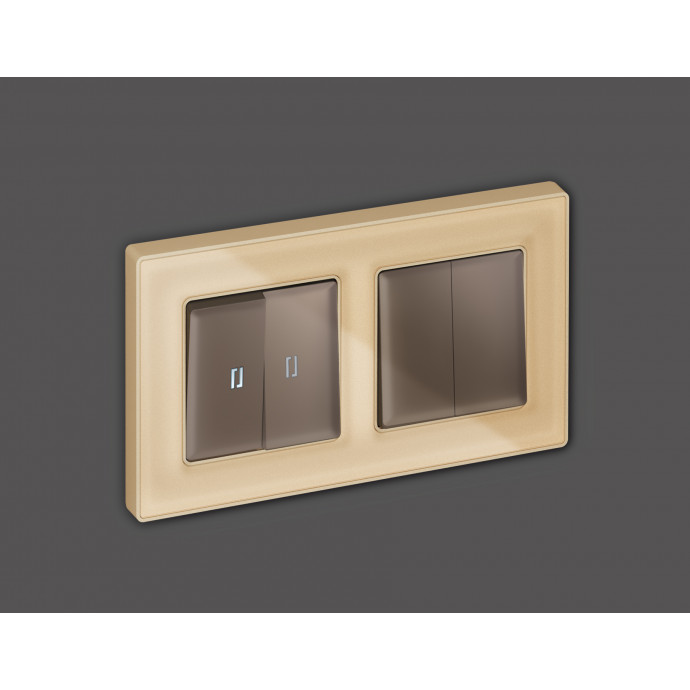 AP6330 Лицевая панель ALFA (Темная бронза матовый) для 2-кл выключателей QUANT