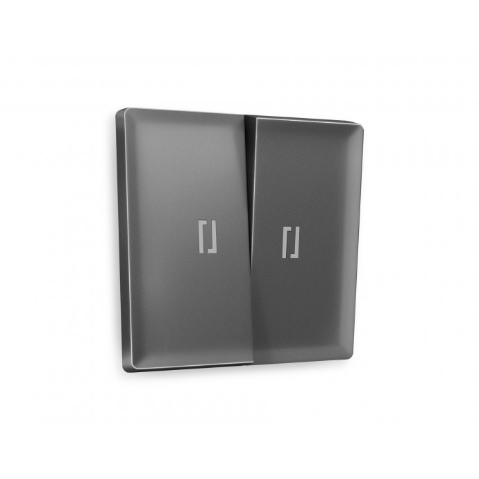 AP6540 Лицевая панель ALFA (Антрацит серый) для 2-кл выключателей с подсветкой QUANT