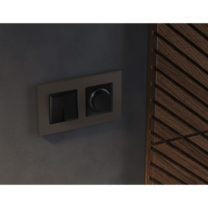 AP8055 Лицевая панель ALFA (Черный матовый) для светорегулятора универсального QUANT