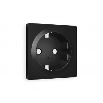 AP8060 Лицевая панель ALFA (Черный матовый) для электрической розетки с/з QUANT