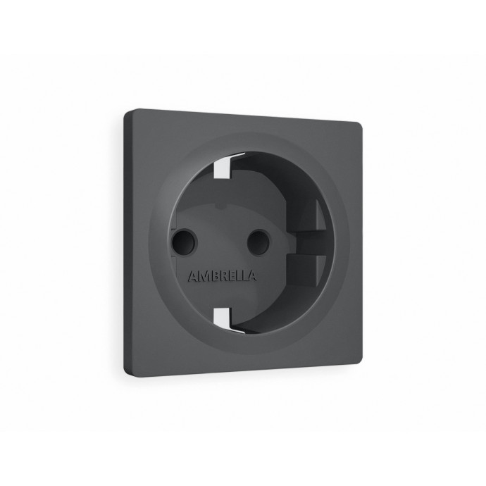 AP9070 Лицевая панель ALFA (Графит Мягкое касание) для электрической розетки с/з со шторками QUANT