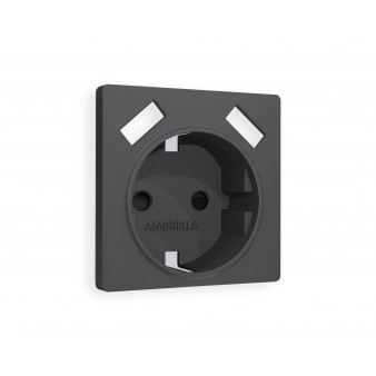 AP9090 Лицевая панель ALFA (Графит Мягкое касание) для электрической розетки с/з со шторками 2USB A+A QUANT