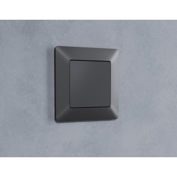 AP9160 Лицевая панель ALFA (Графит Мягкое касание) заглушка для суппорта QUANT