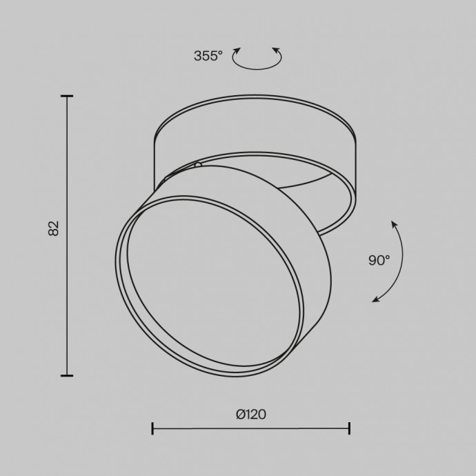 Потолочный светильник Technical C024CL-18W3K-B-1