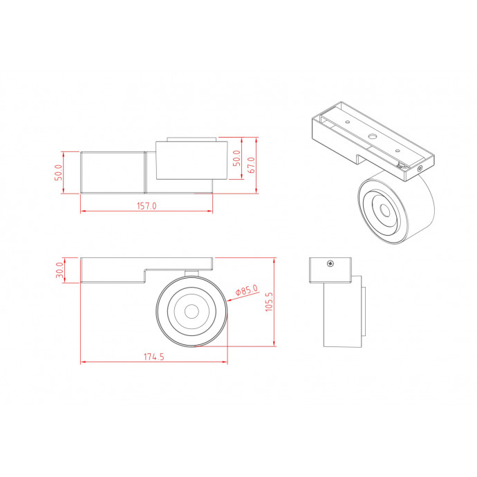 Потолочный светильник Technical C062CL-L12B3K