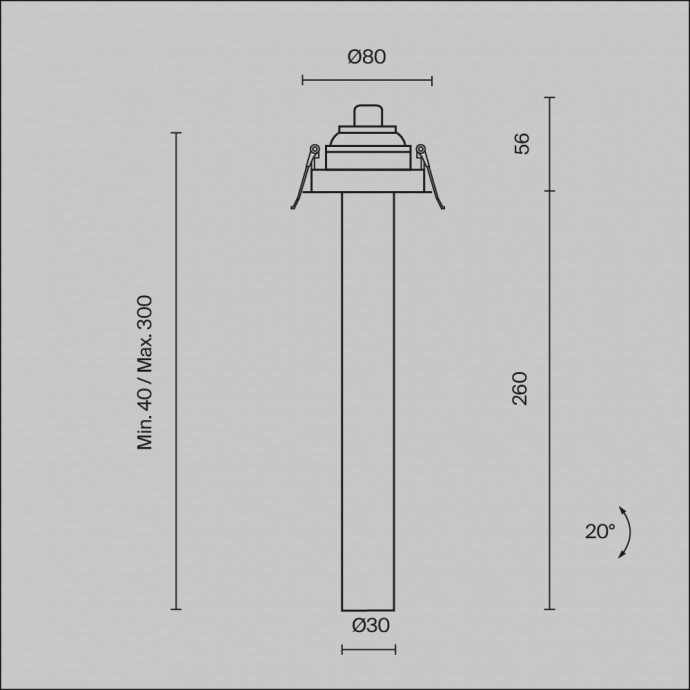 Встраиваемый светильник Technical C140RS-L300-7W4K-B