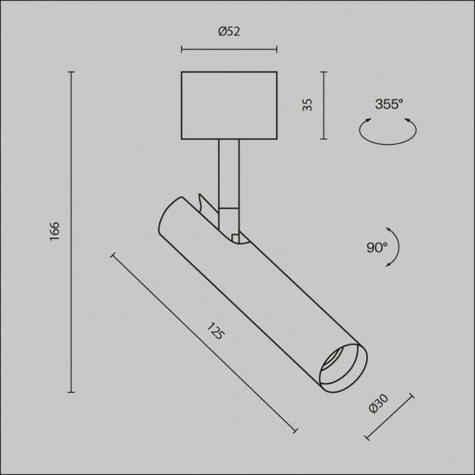 Потолочный светильник Technical C141CL-L125-6W3K-B