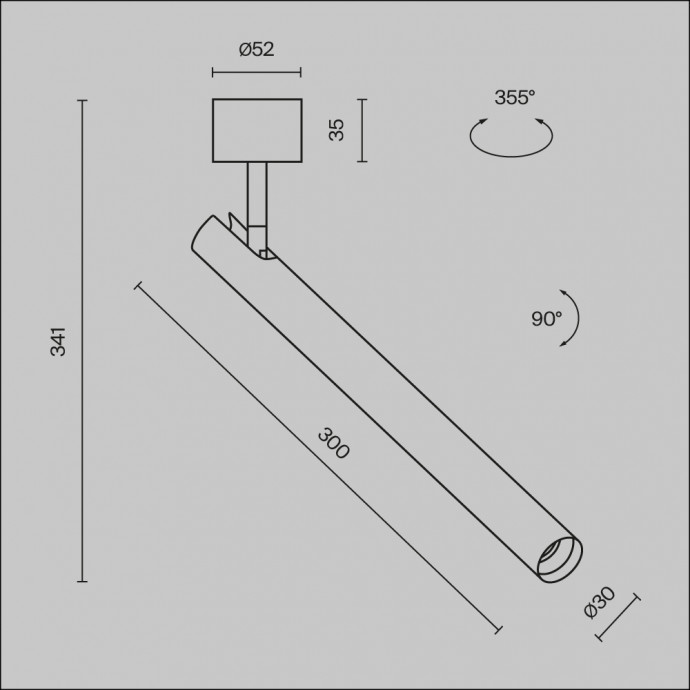 Потолочный светильник Technical C141CL-L300-6W3K-B