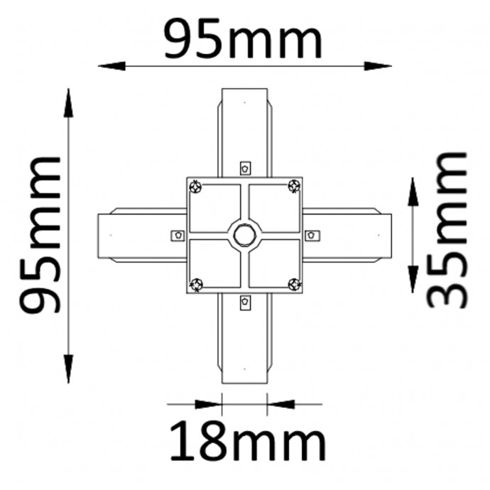 Соединитель X-образный (однофазный) Crystal Lux CLT 0.211 04 BL