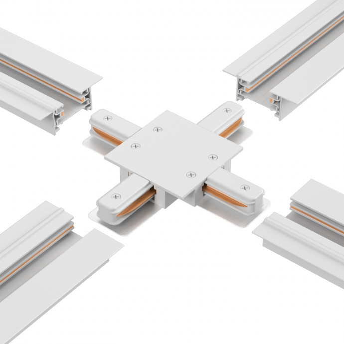 Соединитель X-образный (однофазный) для встраиваемого шинопровода Crystal Lux CLT 0.2211 04 WH