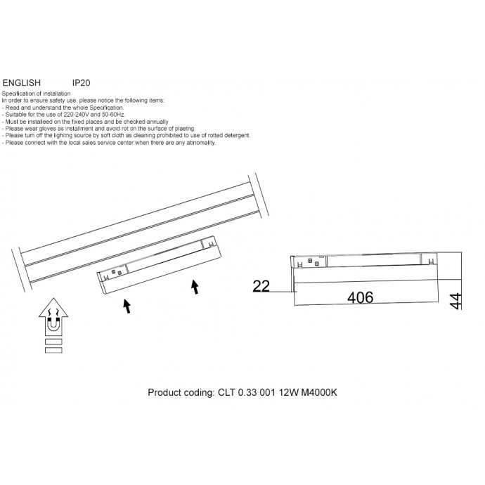 Светильник трековый магнитный Crystal Lux CLT 0.33 001 12W BL M4000K