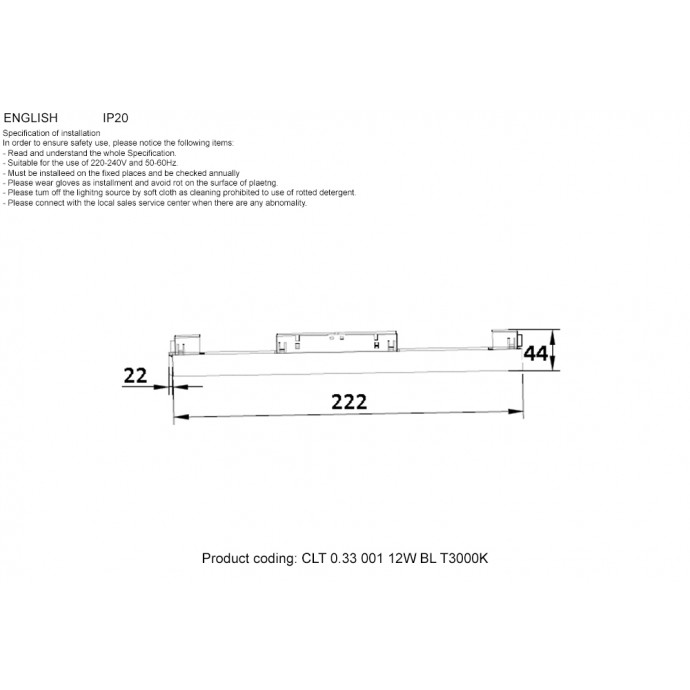 Светильник трековый магнитный Crystal Lux CLT 0.33 001 12W BL T3000K