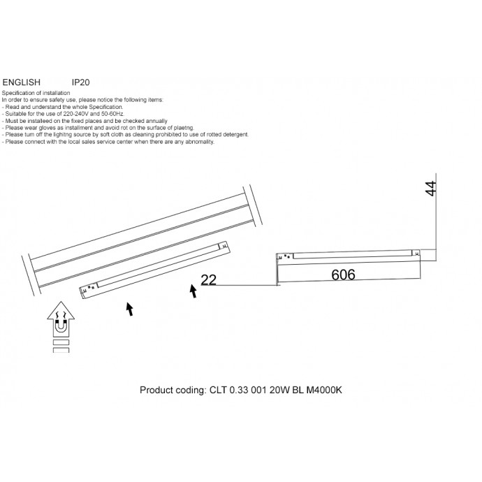 Светильник трековый магнитный Crystal Lux CLT 0.33 001 20W BL M4000K