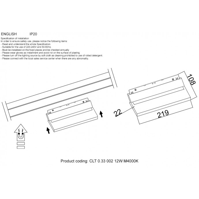 Светильник трековый магнитный Crystal Lux CLT 0.33 002 12W BL M4000K