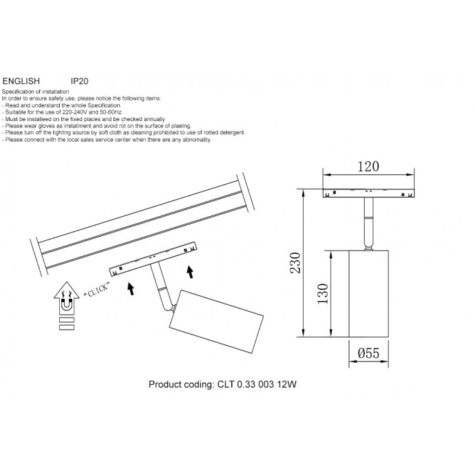 Светильник трековый магнитный Crystal Lux CLT 0.33 003 12W BL TUYA