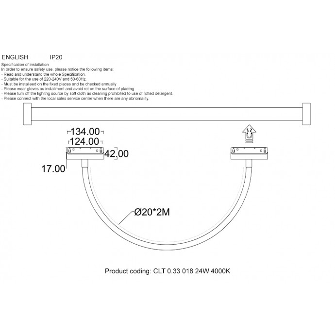 Светильник трековый магнитный Crystal Lux CLT 0.33 018 24W BL 4000K