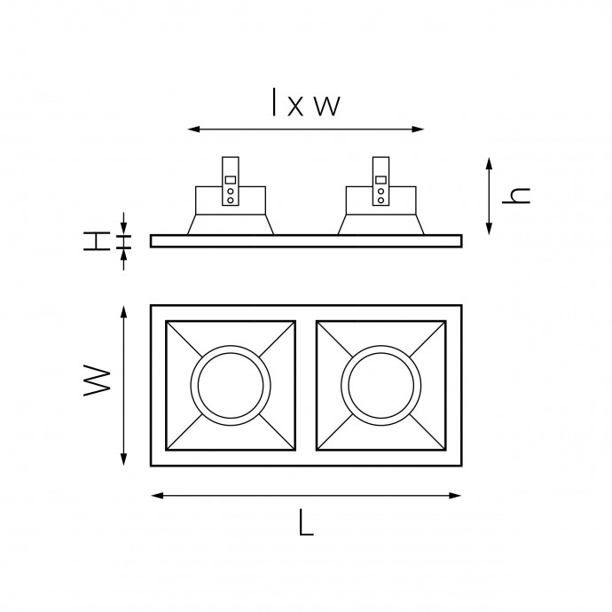 Комплект из светильников и рамки DOMINO Domino Lightstar D5230303