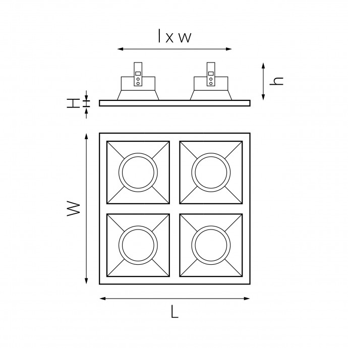 Комплект из светильников и рамки DOMINO Domino Lightstar D54703070307