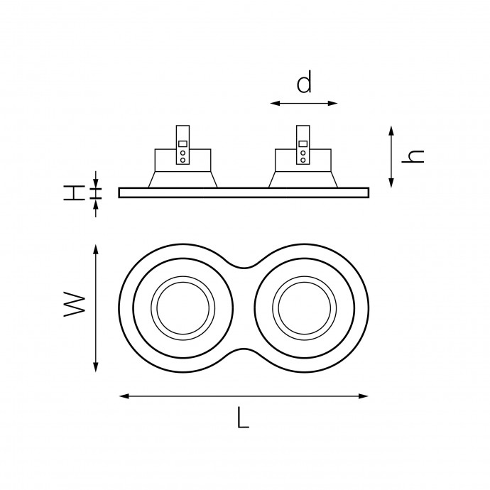 Комплект из светильников и рамки DOMINO Domino Lightstar D6230303