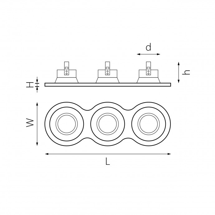 Комплект из светильников и рамки DOMINO Domino Lightstar D636060606