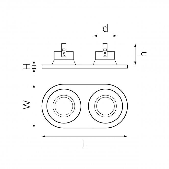 Комплект из светильников и рамки DOMINO Domino Lightstar D6560606