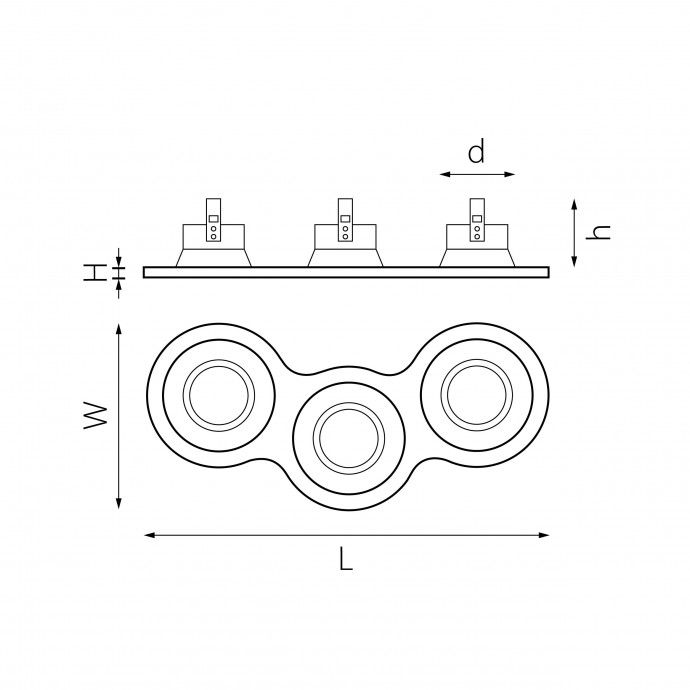 Комплект из светильников и рамки DOMINO Domino Lightstar D696060606