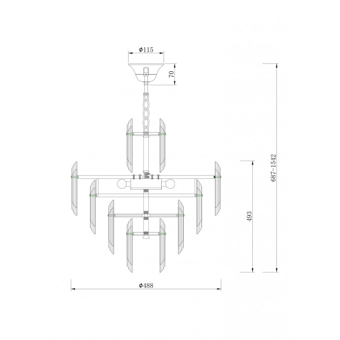 Подвесной светильник Maytoni Neoclassic DIA200PL-06G