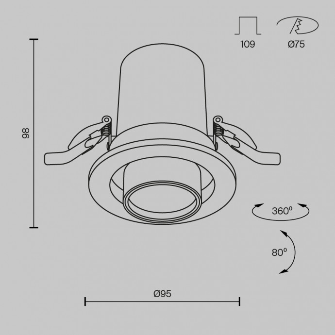 Встраиваемый светильник Maytoni Downlight DL045-01-10W4K-B